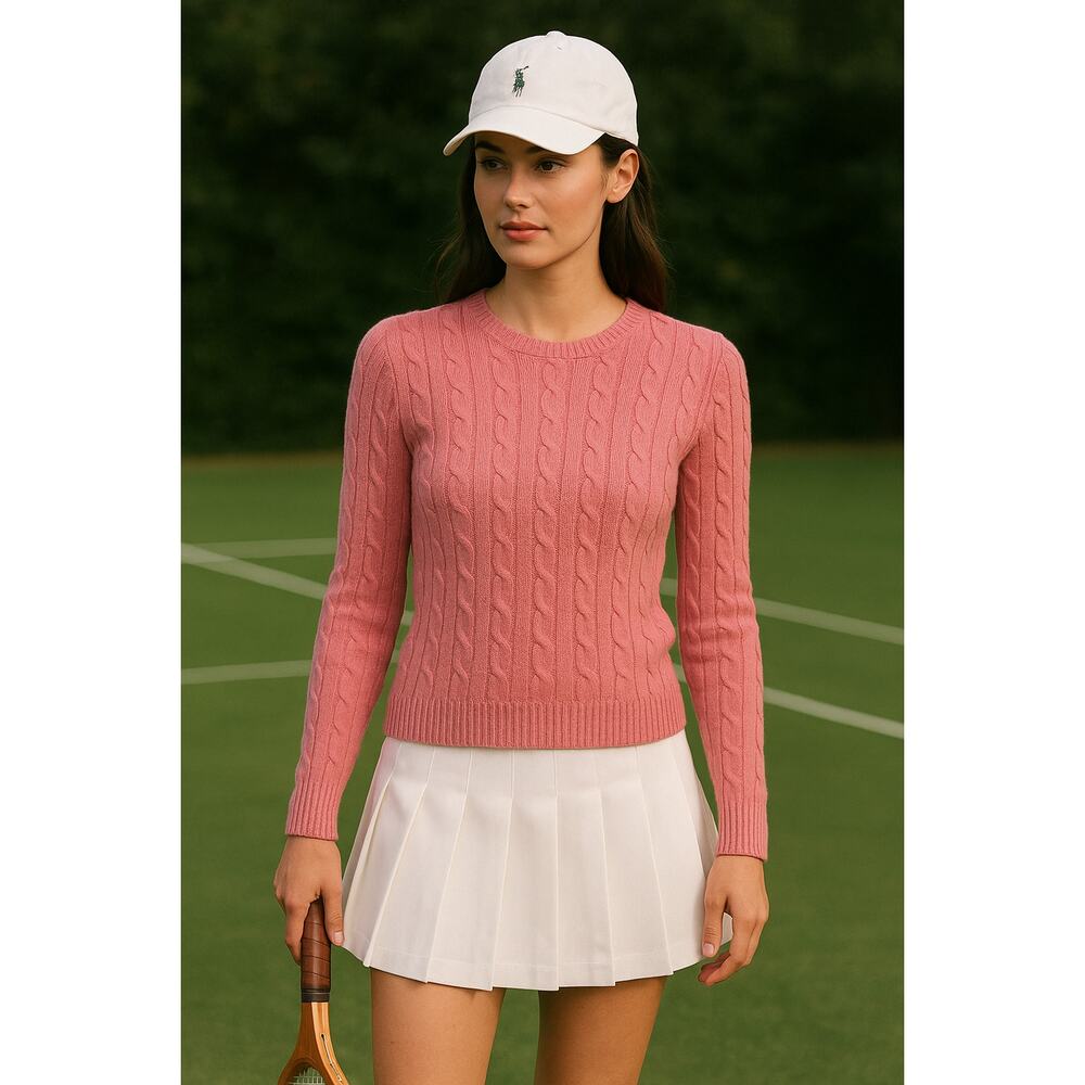 GAP Pink Cable Knit Sweater Women’s Medium | Crewneck Pullover Angora